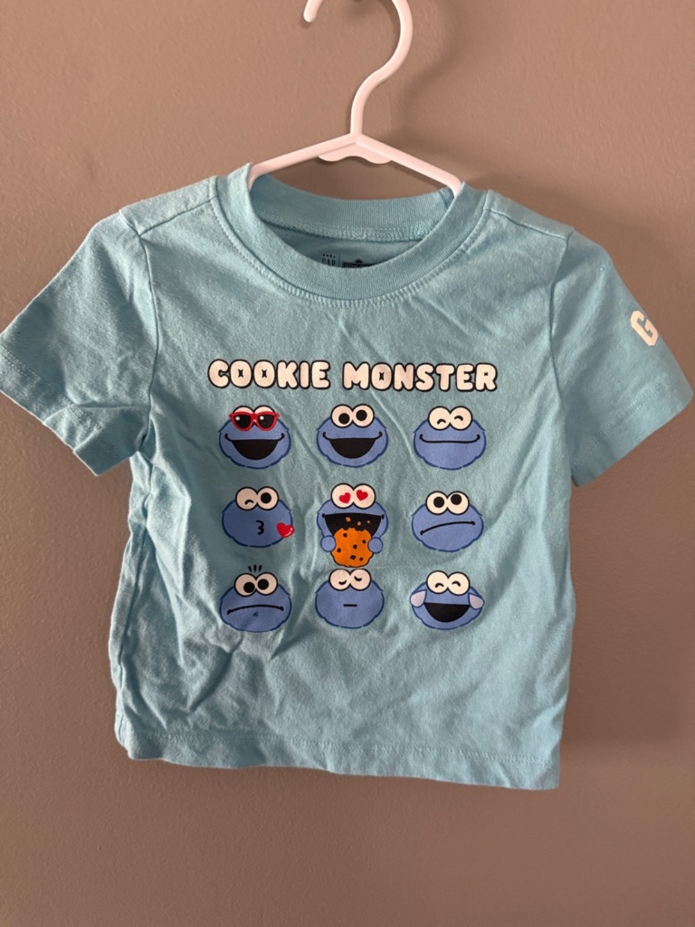 GAP Light Blue Cookie Monster Graphic Tee